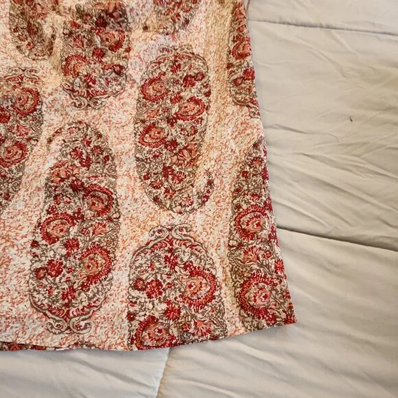 Madewell Silk off the Shoulder Cold Shoulder Dress Paisley Floral - Picture 6 of 12